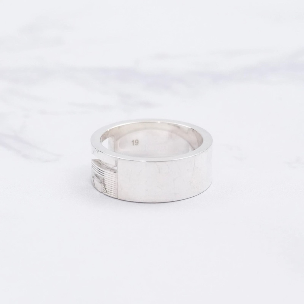 Authentic Gucci Classic G Logo Monogram 925 Sterling Silver Band Ring Size 9.5 - Picture 4 of 11
